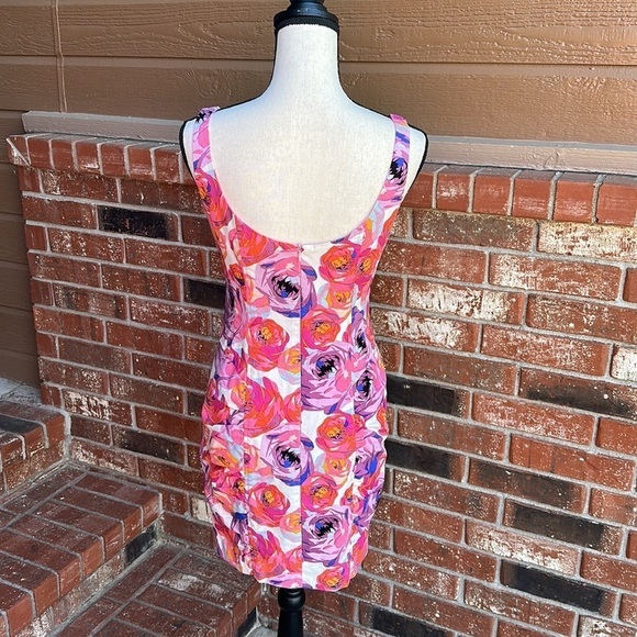Nanette Lepore Designer Purple Orange Floral Print Sleeveless Dress Size 4 - Picture 5 of 7